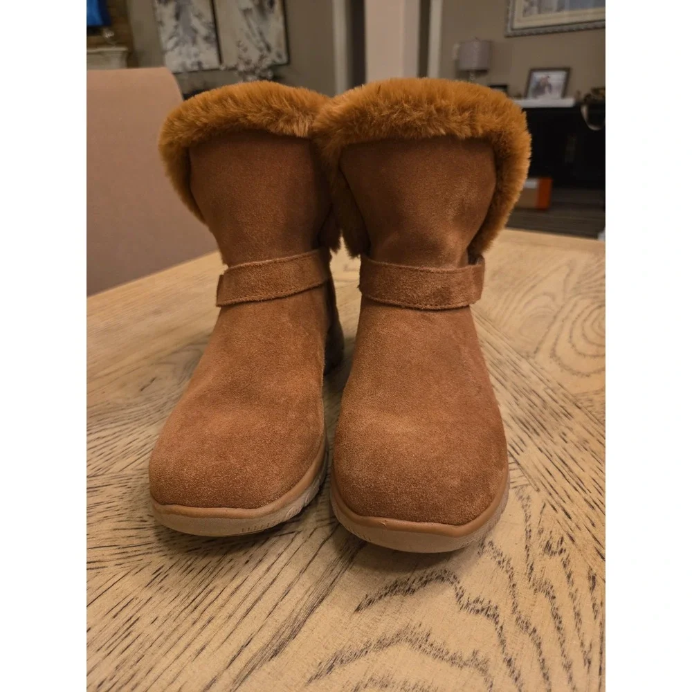 Skechers Slip-Ins Boots Easy Going Casually Perfect Women's 8M Brown Chestnut